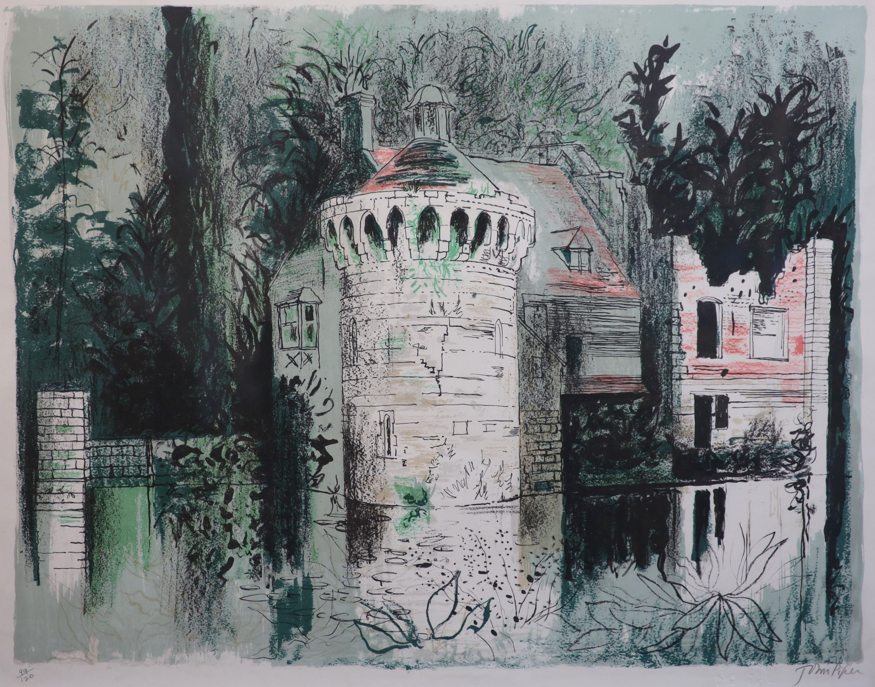 John Piper (1903-1992), Scotney Castle, 1976, lithograph, 48 x 61cm